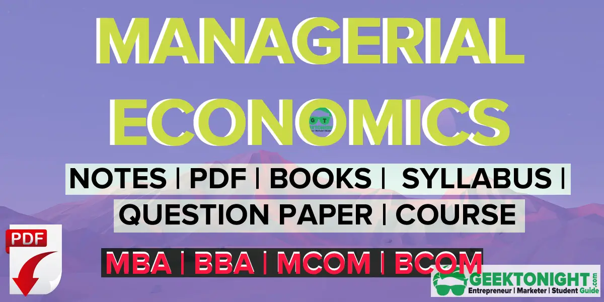 Managerial Economics Notes