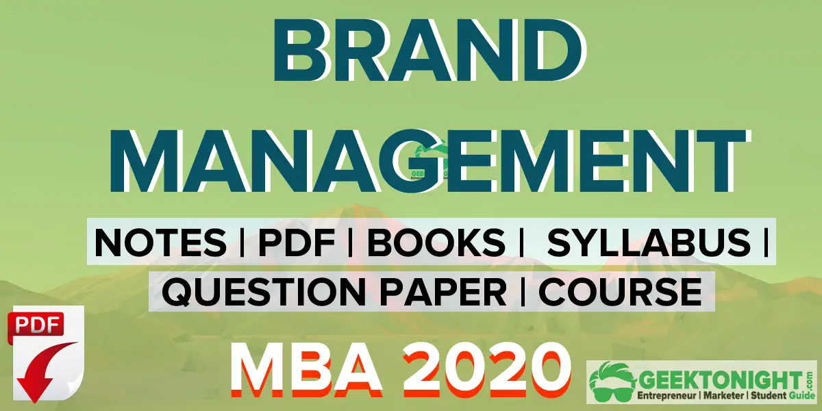 Brand Management Notes