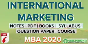 Read more about the article International Marketing Notes PDF | Syllabus, Book MBA 2021