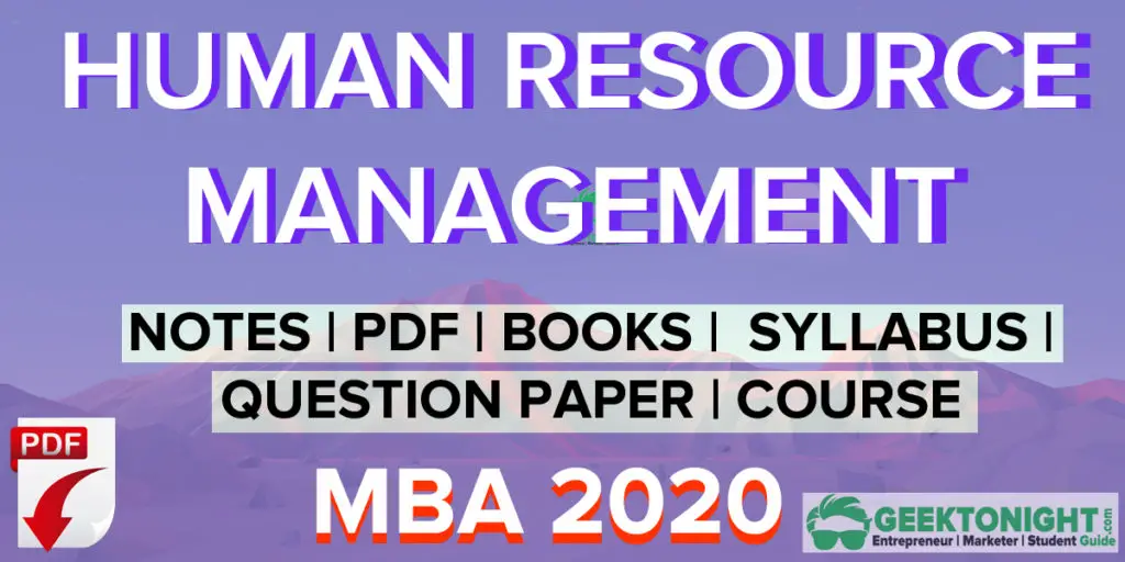 Human Resource Management Notes