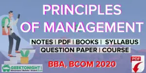 Read more about the article Principles of Management PDF, Notes | BBA, B COM 2021