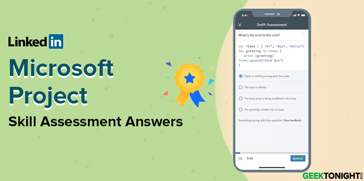 LinkedIn Microsoft Project Skill Assessment Answers