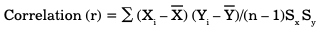 simple correlation formula